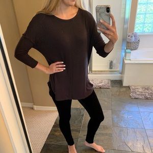 Michael Stars back to front charcoal ribbed tunic